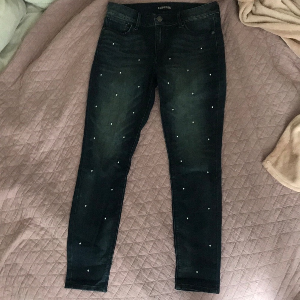 Pearl Studded Skinny Jeans